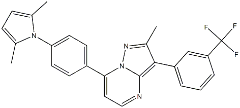 7-[4-(2,5-dimethyl-1H-pyrrol-1-yl)phenyl]-2-methyl-3-[3-(trifluoromethyl)phenyl]pyrazolo[1,5-a]pyrimidine Structure