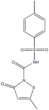 4-methyl-N-{[5-methyl-3-oxo-2(3H)-isothiazolyl]carbonyl}benzenesulfonamide 结构式