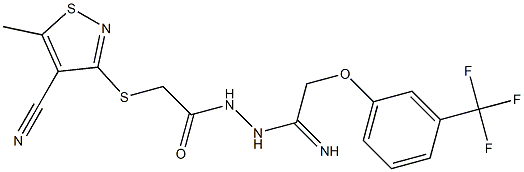 2-[(4-cyano-5-methyl-3-isothiazolyl)sulfanyl]-N'-{2-[3-(trifluoromethyl)phenoxy]ethanimidoyl}acetohydrazide