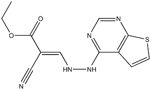 ethyl 2-cyano-3-(2-thieno[2,3-d]pyrimidin-4-ylhydrazino)acrylate 化学構造式