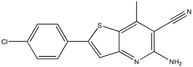 5-amino-2-(4-chlorophenyl)-7-methylthieno[3,2-b]pyridine-6-carbonitrile 结构式