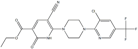 ethyl 6-{4-[3-chloro-5-(trifluoromethyl)-2-pyridinyl]piperazino}-5-cyano-2-oxo-1,2-dihydro-3-pyridinecarboxylate Structure