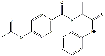 4-{[2-methyl-3-oxo-3,4-dihydro-1(2H)-quinoxalinyl]carbonyl}phenyl acetate 化学構造式