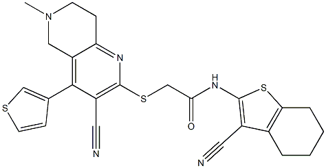  2-{[3-cyano-6-methyl-4-(3-thienyl)-5,6,7,8-tetrahydro[1,6]naphthyridin-2-yl]sulfanyl}-N-(3-cyano-4,5,6,7-tetrahydro-1-benzothiophen-2-yl)acetamide