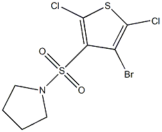 1-[(4-bromo-2,5-dichloro-3-thienyl)sulfonyl]pyrrolidine 化学構造式