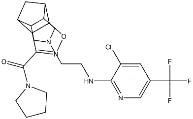 10-(2-{[3-chloro-5-(trifluoromethyl)-2-pyridinyl]amino}ethyl)-5-(1-pyrrolidinylcarbonyl)-3-oxa-4,10-diazatetracyclo[5.5.1.0~2,6~.0~8,12~]tridec-4-ene- Structure