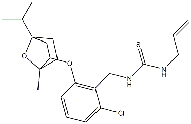N-allyl-N'-{2-chloro-6-[(4-isopropyl-1-methyl-7-oxabicyclo[2.2.1]hept-2-yl)oxy]benzyl}thiourea 结构式