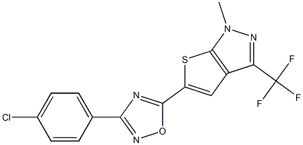 3-(4-chlorophenyl)-5-[1-methyl-3-(trifluoromethyl)-1H-thieno[2,3-c]pyrazol-5-yl]-1,2,4-oxadiazole