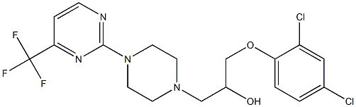 1-(2,4-dichlorophenoxy)-3-{4-[4-(trifluoromethyl)pyrimidin-2-yl]piperazino}propan-2-ol Struktur
