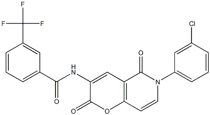 N-[6-(3-chlorophenyl)-2,5-dioxo-5,6-dihydro-2H-pyrano[3,2-c]pyridin-3-yl]-3-(trifluoromethyl)benzenecarboxamide Structure