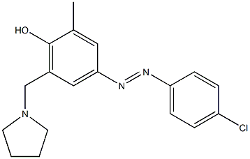4-[2-(4-chlorophenyl)diaz-1-enyl]-2-methyl-6-(tetrahydro-1H-pyrrol-1-ylmethyl)phenol,,结构式