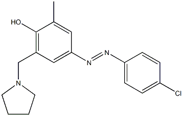 4-[2-(4-chlorophenyl)diaz-1-enyl]-2-methyl-6-(tetrahydro-1H-pyrrol-1-ylmethyl)phenol Structure