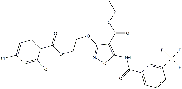 ethyl 3-{2-[(2,4-dichlorobenzoyl)oxy]ethoxy}-5-{[3-(trifluoromethyl)benzoyl]amino}-4-isoxazolecarboxylate Struktur