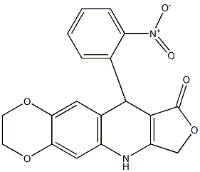 10-(2-nitrophenyl)-2,3,7,10-tetrahydro[1,4]dioxino[2,3-g]furo[3,4-b]quinolin-9(6H)-one Structure