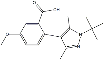 2-[1-(tert-butyl)-3,5-dimethyl-1H-pyrazol-4-yl]-5-methoxybenzoic acid Structure