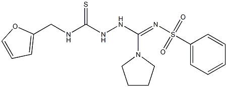 N1-(2-furylmethyl)-2-[[(phenylsulfonyl)imino](tetrahydro-1H-pyrrol-1-yl)methyl]hydrazine-1-carbothioamide Structure