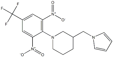 1-[2,6-dinitro-4-(trifluoromethyl)phenyl]-3-(1H-pyrrol-1-ylmethyl)piperidine 结构式