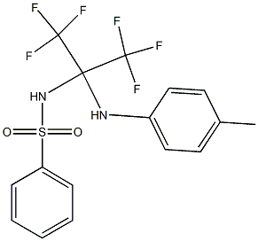 N1-[2,2,2-trifluoro-1-(4-toluidino)-1-(trifluoromethyl)ethyl]benzene-1-sulfonamide Structure