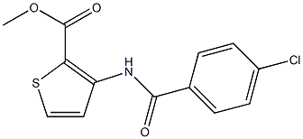 methyl 3-[(4-chlorobenzoyl)amino]thiophene-2-carboxylate,,结构式