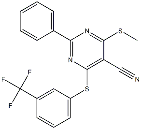 4-(methylthio)-2-phenyl-6-{[3-(trifluoromethyl)phenyl]thio}pyrimidine-5-carbonitrile