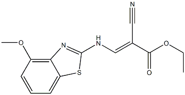 ethyl 2-cyano-3-[(4-methoxy-1,3-benzothiazol-2-yl)amino]acrylate 化学構造式