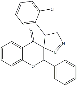 4',5'-dihydro-4'-(2-chlorophenyl)-2-phenyl-spiro[2H-1-benzopyran-3(4H),3'-[3H]pyrazol]-4-one Structure