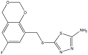 5-{[(6-fluoro-4H-1,3-benzodioxin-8-yl)methyl]thio}-1,3,4-thiadiazol-2-amine Structure