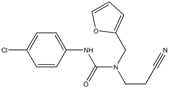 N'-(4-chlorophenyl)-N-(2-cyanoethyl)-N-(2-furylmethyl)urea Struktur