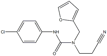 N'-(4-chlorophenyl)-N-(2-cyanoethyl)-N-(2-furylmethyl)urea 结构式