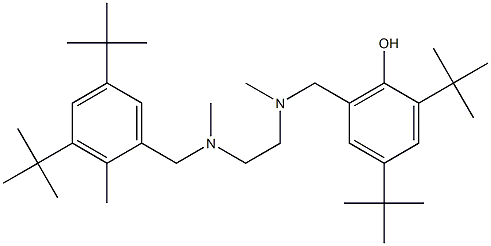 2,4-di(tert-butyl)-6-{[{2-[[3,5-di(tert-butyl)-2-methylbenzyl](methyl)amino]ethyl}(methyl)amino]methyl}benzenol Structure