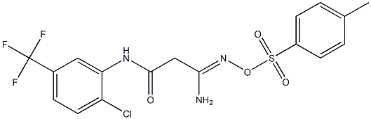 3-amino-N-[2-chloro-5-(trifluoromethyl)phenyl]-3-({[(4-methylphenyl)sulfonyl]oxy}imino)propanamide