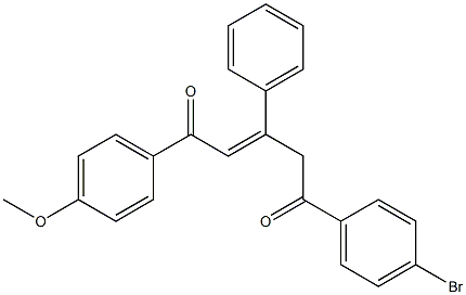 5-(4-bromophenyl)-1-(4-methoxyphenyl)-3-phenylpent-2-ene-1,5-dione 化学構造式