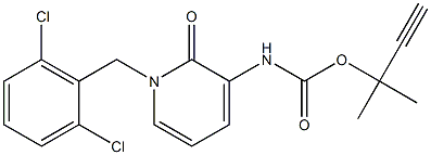 1,1-dimethyl-2-propynyl N-[1-(2,6-dichlorobenzyl)-2-oxo-1,2-dihydro-3-pyridinyl]carbamate 化学構造式