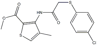 methyl 3-({2-[(4-chlorophenyl)thio]acetyl}amino)-4-methylthiophene-2-carboxylate Structure