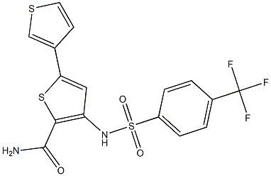 5-(3-thienyl)-3-({[4-(trifluoromethyl)phenyl]sulfonyl}amino)thiophene-2-carboxamide Struktur