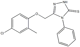 5-[(4-chloro-2-methylphenoxy)methyl]-4-phenyl-2,4-dihydro-3H-1,2,4-triazole-3-thione 化学構造式
