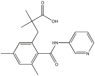 3-{3,5-dimethyl-2-[(3-pyridylamino)carbonyl]phenyl}-2,2-dimethylpropanoic acid Structure