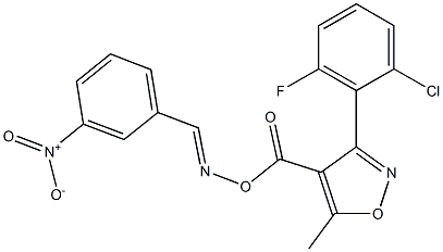 3-(2-chloro-6-fluorophenyl)-5-methyl-4-[({[(E)-(3-nitrophenyl)methylidene]amino}oxy)carbonyl]isoxazole 结构式