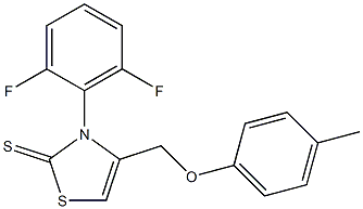 3-(2,6-difluorophenyl)-4-[(4-methylphenoxy)methyl]-1,3-thiazole-2(3H)-thione 结构式