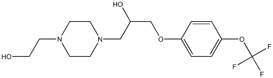 1-[4-(2-hydroxyethyl)piperazino]-3-[4-(trifluoromethoxy)phenoxy]propan-2-ol 化学構造式