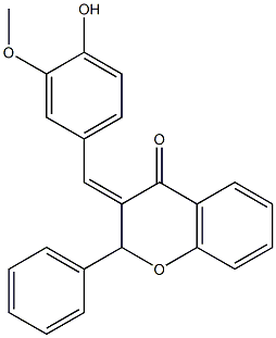 3-(4-hydroxy-3-methoxybenzylidene)-2-phenylchroman-4-one Struktur