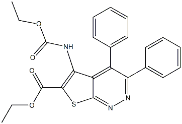 ethyl 5-[(ethoxycarbonyl)amino]-3,4-diphenylthieno[2,3-c]pyridazine-6-carboxylate Structure