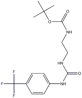 tert-butyl N-[2-({[4-(trifluoromethyl)anilino]carbonyl}amino)ethyl]carbamate,,结构式