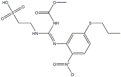 2-[([(methoxycarbonyl)amino]{[2-nitro-5-(propylthio)phenyl]imino}methyl)amino]ethane-1-sulfonic acid 化学構造式