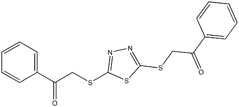 2-({5-[(2-oxo-2-phenylethyl)thio]-1,3,4-thiadiazol-2-yl}thio)-1-phenylethan-1-one 化学構造式