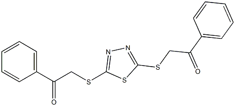 2-({5-[(2-oxo-2-phenylethyl)thio]-1,3,4-thiadiazol-2-yl}thio)-1-phenylethan-1-one Struktur