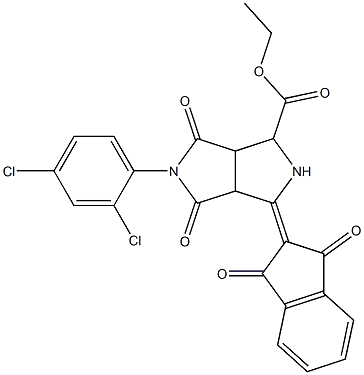 ethyl 5-(2,4-dichlorophenyl)-3-(1,3-dioxo-1,3-dihydro-2H-inden-2-yliden)-4,6-dioxooctahydropyrrolo[3,4-c]pyrrole-1-carboxylate Structure