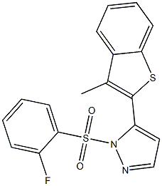 1-[(2-fluorophenyl)sulfonyl]-5-(3-methyl-1-benzothiophen-2-yl)-1H-pyrazole Structure