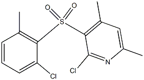 2-chloro-3-[(2-chloro-6-methylphenyl)sulfonyl]-4,6-dimethylpyridine,,结构式