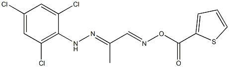 1-{[(2-thienylcarbonyl)oxy]imino}acetone N-(2,4,6-trichlorophenyl)hydrazone Structure